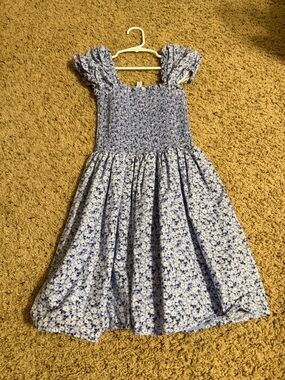 Janie and Jack Blue Floral Smocked Dress